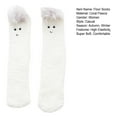 thumbnail image 7 of GROFRY 1 Pair Adults Socks Cartoon Cat Rabbit Alpaca Giraffe Chick Fuzzy Fluffy Thickened Stretchy Keep Warm Coral Fleece Autumn Winter Floor Sleeping Socks for Home, 7 of 7