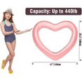 thumbnail image 4 of Inflatable Swim Rings, 47.3" X 39.4" Heart Shaped Swimming Pool Float Loungers Gift, 4 of 5