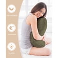 thumbnail image 3 of Sage Green Satin Pillowcase for Hair and Skin with Zipper, Soft Breathable Cooling Silk Pillow Cases, Brown Solid Color Simple Abstract Throw Pillow Covers King Size 20"x36" Set of 2, 3 of 6