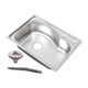 thumbnail image 5 of Fregadero de cocina con lavabo de drenaje rápido, profundo, con y colador, de acero inoxidable 304, ideal para lavar platos en ,, 5 of 9