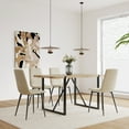 thumbnail image 2 of Modern Dining Table 5-Piece Kitchen Table Set for 4, 55 Inch Rectangular Wood Dining Table with 4 Suede Chairs for Kitchen, Dining Room, 2 of 9