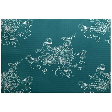 - Simply Daisy 2' x 3' Morning Birds Floral Print Indoor Rug