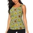 thumbnail image 1 of Fotbe Sage Green With Sunflowers Blusas Sin Mangas para Mujer – Estilo Casual, Corte Suelto, Slim-Fit, Cuello Redondo Deportivo, Tops de Verano para Gimnasio y Yoga-Large, 1 of 7