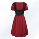 thumbnail image 4 of Mini vestido con volantes para mujer informal con cuello cuadrado ajuste holgado conjunto de vacaciones con bloques de color, 4 of 7