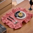thumbnail image 3 of KGJQ Placemat with Ruffle Edge, Heat Resistant Table Mat, Rectangular Placemat Fabric Coaster for Home Party Dining Table Decor, 3 of 8