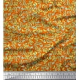 thumbnail image 1 of Soimoi Orange Georgette Viscose Fabric Artistic Floral Printed Fabric 1 Yard 42 Inch Wide, 1 of 3