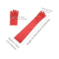 thumbnail image 3 of Guantes largos Allegra K para mujer de los años 20 manoplas de dedo completo rojo brillante One Size, 3 of 5