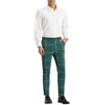 thumbnail image 2 of INSPIRE CHIC Men's Dress Plaid Slim Fit Flat Front Prom Checked Trousers 32 Green, 2 of 6
