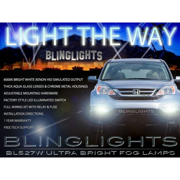 For 2010 2011 Honda CR-V Xenon Halogen Fog Lights Driving Lamps Kit