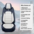 thumbnail image 7 of Car Seat Covers for Subaru 96% Models,Faux Leather Seat Cover,Compatible Airbag,Full Set Waterproof Car Seat Protectors (Pillows,Blue&White), 7 of 7