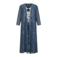 thumbnail image 4 of Samickarr Summer Savings Clearance Summer Dresses For Women 2023 Plus Size Dress For Women Sundresses Women's Summer Long Sleeve Smock + Dress Two Piece Set Long Dress Beach Maxi Dress, 4 of 7