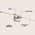 thumbnail image 2 of JONATHAN Y McKenna 28" Modern Minimalist Adjustable Dimmable Integrated LED Metal Wall Sconce, Nickel, 2 of 6