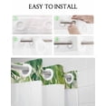 thumbnail image 5 of No Hook Shower Curtains with Snap in Liner, Summer Leaves Waterproof Fabric Shower Curtain, Spring Green Botanical Plants Leaf Vines Double Layers & See-Through Top Window Bathroom Curtains 60''x72'', 5 of 6