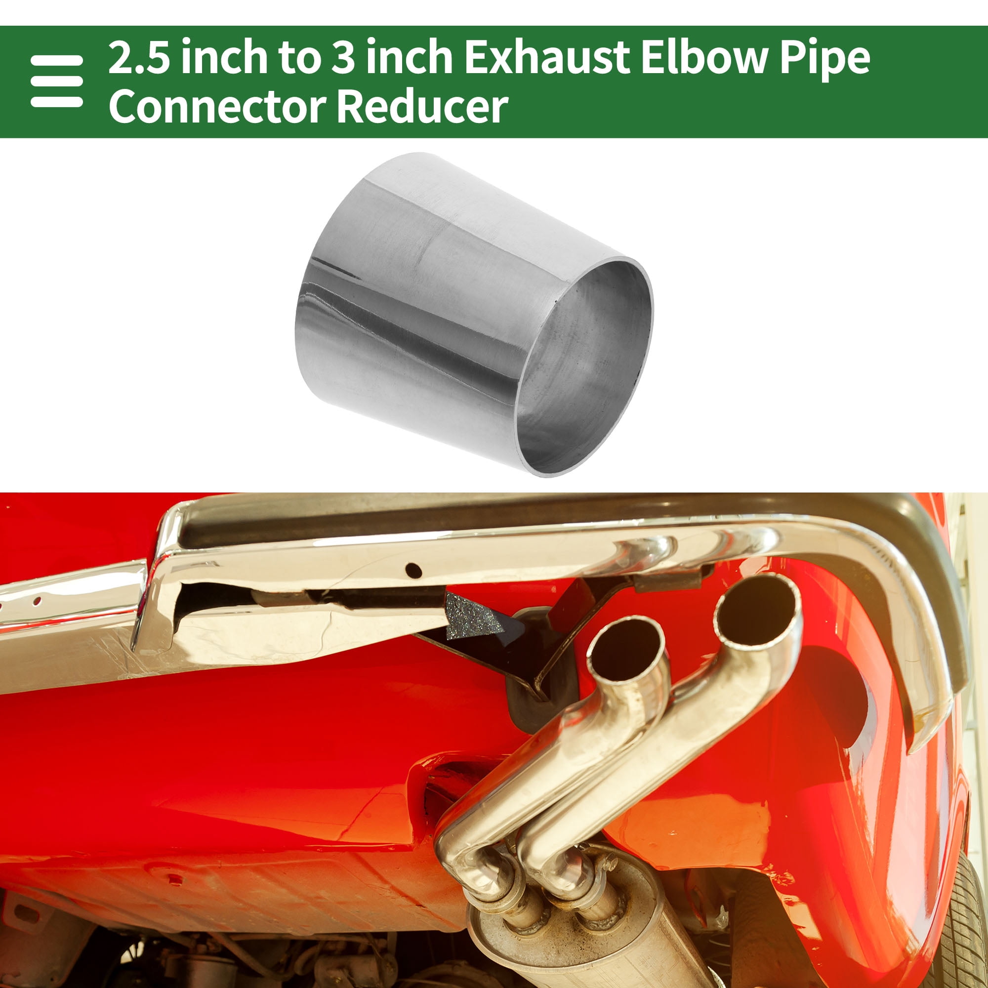 Unique Bargains Silver Mandrel Exhaust Bend Elbow Concentric Reducer 2.5" OD to 3" OD