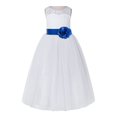 thumbnail image 2 of Ekidsbridal Girl Bridesmaid Flower Girl Dress - White Lace Dress with Keyhole Back 178T-A (Size: 2-12), 2 of 3