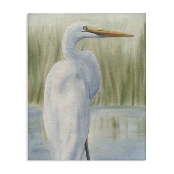 Stupell Industries Coastal Egret Marshland Canvas Art, 36 x 48, by Grace Popp