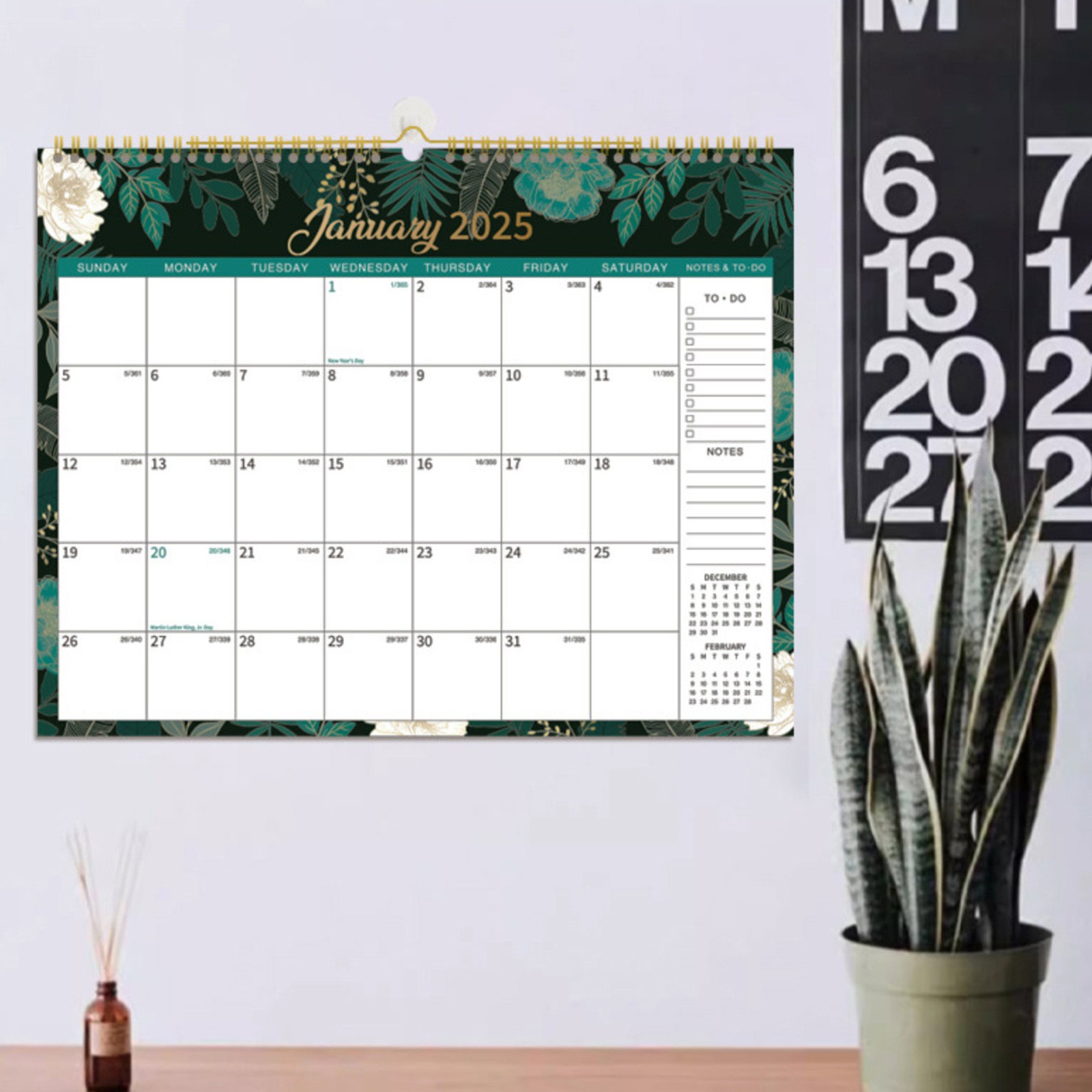 2025 Calendar,Jan. 2025 Dec. 2025, 15" x 11.5",12 Monthly Wall