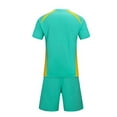 thumbnail image 4 of FSYBOA Boys Athletic Outfit Sets, Summer Football Short Sleeve 2 Piece T-shirts and Shorts Green Size 6-7T, 4 of 4