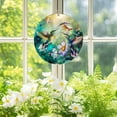 thumbnail image 5 of 15cm Hummingbird Suncatcher Stained Glass Hanging Ornament Colorful Window Decor for Garden Patio Courtyard Nature Themed Home Decor Gift for Bird Lovers Sunlight Rainbow Maker Decorative Pendant, 5 of 6