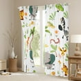 thumbnail image 3 of jejeloiu Wild Zoo Animal Curtains Pack of 2 (42x84 Each),Cute Elephant Lions Curtains Blackout,Hawaii Coconut Tree Bedroom Curtains For Girls Kids,Super Cozy Room Decor, 3 of 6