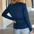 thumbnail image 4 of Womens T Shirts Trendy Dressy Casual Long Sleeve Tops Crewneck Pleated Knit Solid Loose Blouses Athletic Top Women Our Womens Long Sleeve Plain Casual T Shirts for Women Womens Casual Summer Tops, 4 of 6