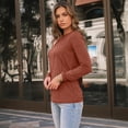thumbnail image 5 of SUNBS Long Sleeve Shirts for Women Pleated Crew Neck Casual Fall Fashion Tops Loose Fit Clothes, Sizes S-2XL, 5 of 8