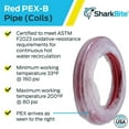 thumbnail image 4 of SharkBite U860R100 PEX Pipe 1/2 Inch, Red, Flexible Water Pipe Tubing, Potable Water, Push-to-Connect Plumbing Fittings, 100 Feet Coil of Piping, 4 of 5