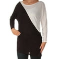 thumbnail image 2 of INC Womens Black Color Block Long Sleeve Jewel Neck Top  Size: S, 2 of 3