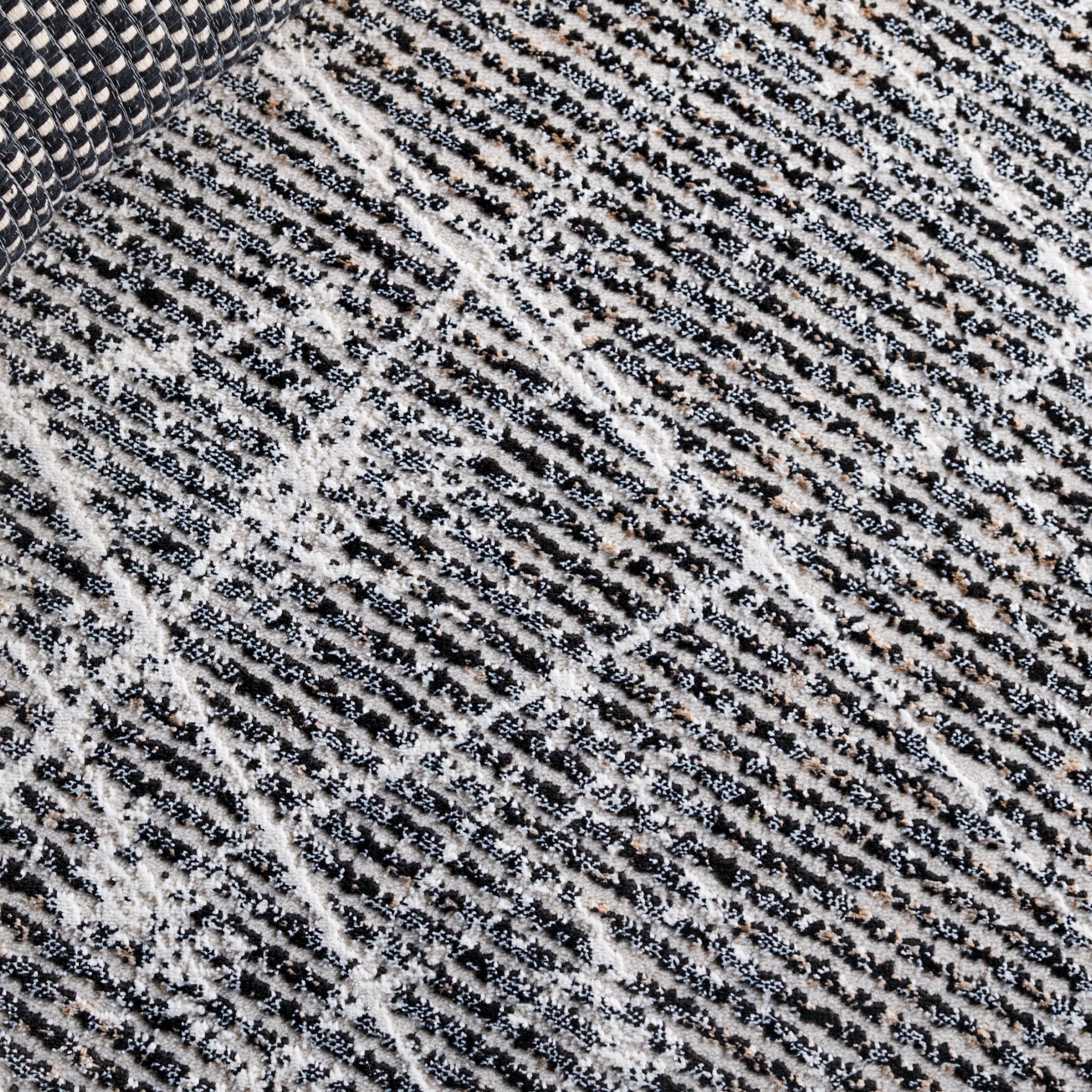Safavieh Mila Deforrest Distressed Polyester Area Rug, Ivory/Gray Black, 6'7" x 6'7" Square