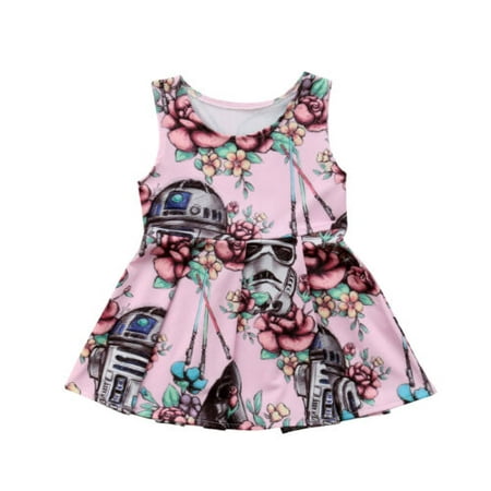 Cute Newborn Kids Baby Girl Princess Star Wars Dress Summer Sundress Clothes US