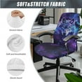 thumbnail image 3 of Xoenoiee Wolf Galaxy Print Home Office Chair Cover with Armrest Covers, 3 Pieces Stretchable Computer Desk Chair Cover High Back Universal Boss Chair Covers Removable Gaming Chair Covers, Small, 3 of 6