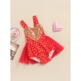 thumbnail image 3 of Bagilaanoe Newborn Baby Girl Valentine's Day Rompers Dress Heart Sequins Sleeveless Backless Bodysuits Skirts 6M 12M 18M 24M Infant Patchwork Dress, 3 of 9