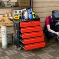 thumbnail image 6 of Aobabo Rolling Tool Chest with Wheels & Pegboard, 5-Drawer Tool Storage Cabinet for Garage, Warehouse, Assembly Required, Black Red, 6 of 9