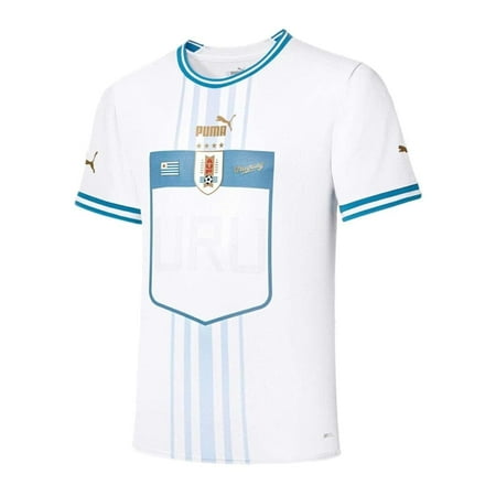 PUMA Uruguay Men's Away Soccer Jersey 2022 White (US, Alpha, Small, Regular, Regular, White)