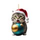 thumbnail image 3 of Adornos navideños de gato 2023, colgantes para árbol de Navidad, multiusos, para chimenea de pared. Estilo D, 3 of 9