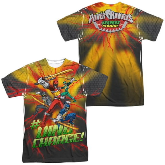 Power Rangers Hashtag Unisex Adult Sublimated Costume T Shirt (Front/Back), Medium Multicolor