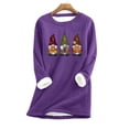 thumbnail image 1 of Hauts Mode Décontractée pour Femmes Manches Longues Col Rond Blouses & Chemises Chandails en Molleton en Liquidation, 1 of 3
