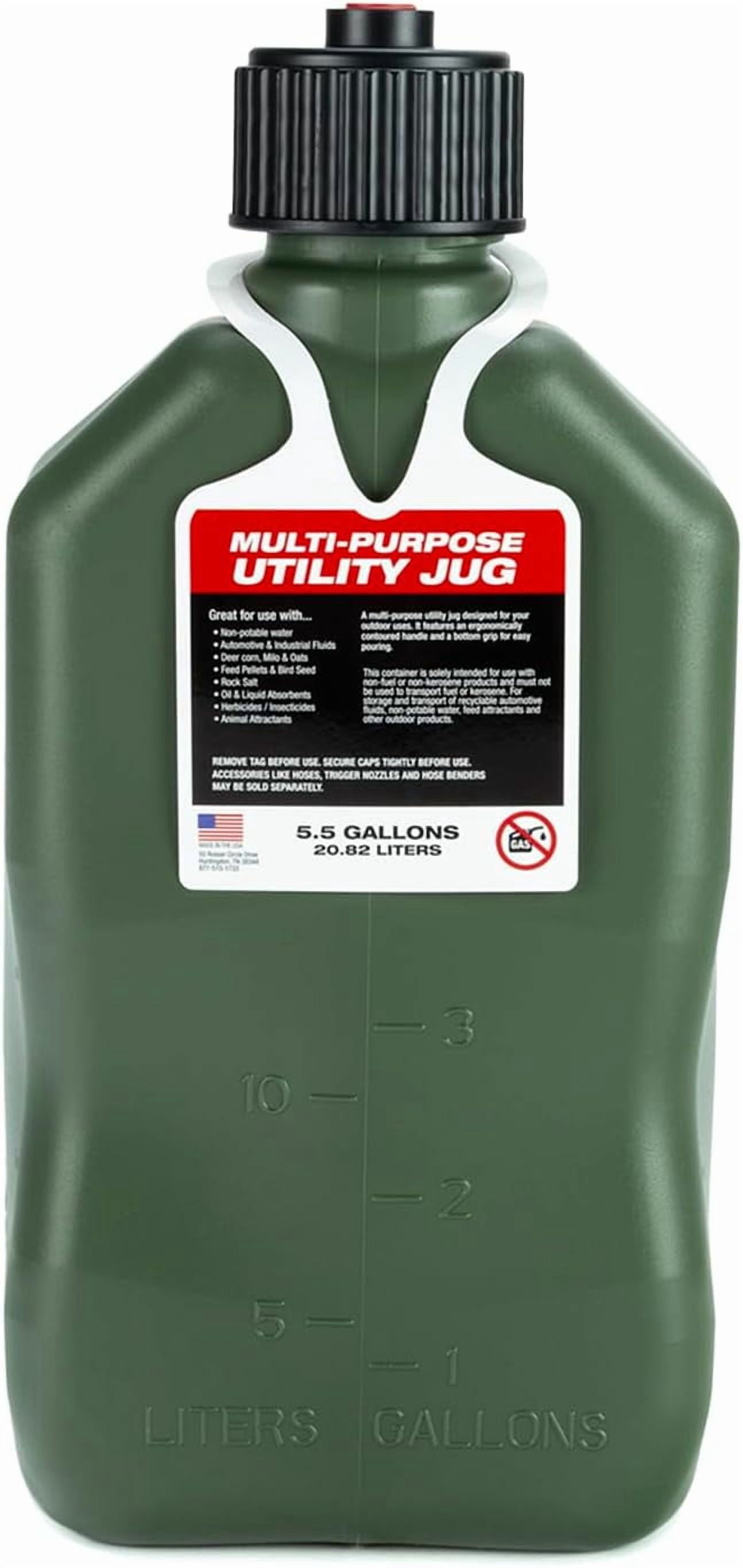 VP Racing 3842-CA, 5.5 Gallon Motorsport Jug with Contoured Handle, Multipurpose Cap and Rubber Gaskets, Includes Standard Hose, Camo, (1 Pack)