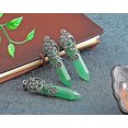 thumbnail image 2 of Collier En Cristal Vintage (vert) Fleur Enveloppe De Pierres Prcieuses De Gurison Spirituelle Collier Pendentif En Cristal Bijoux, 2 of 5