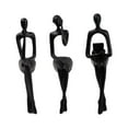 thumbnail image 4 of yuksok 3PCS Sitting Thinker Statue Abstract Figurines for Shelf Tabletop Decoration Black, 4 of 9