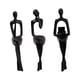 thumbnail image 4 of 3 piezas de estatua de pensador sentado, escultura de resina, artesanía, personaje moderno abstracto para Negro, 4 of 9
