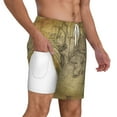 thumbnail image 3 of Balery Vintage World Map Mens Swim Trunks Swim Shorts for Men Quick Dry Inseam Beach Shorts with Compression Liner Pocket-Small, 3 of 9