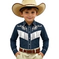 thumbnail image 3 of Tiijoy Boys Western Cowboy Shirt Vintage Long Sleeve Button-Down Shirt Top, Sizes 4-13, 3 of 3