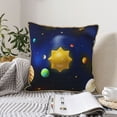 thumbnail image 6 of Fotbe Solar System Pattern Velvet Decorative Throw Pillow Covers with Elegant Piping, Soft Plush Cushion Cover for Sofa, Bed, Car, Office-16"x16", 6 of 8