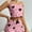 #Pink, variant on FUNUONY Cute Pajamas for Women Strawberry Print Pj Set Crop Cami Tops and Shorts Set,Valentine's Day Pajamas for Women,Sleeveless Top and Shorts Summer Sleepwear Comfy 2 Piece Ribbed Lounge Sets