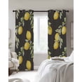 thumbnail image 4 of Yellow Summer Lemon Blackout Curtains for Bedroom Living Room Darkening Curtains 54 Inch Long Grey Farmhouse Botanical Short Curtain for Small Window Treatment Insulated Grommet Drapes 52"x54"x2, 4 of 9