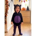 thumbnail image 4 of Cjfdfy Newborn Baby Boy Girls Halloween Costume Outfit Pumpkin Bat Cat Hooded Sleeveless Zipper Romper With Stripe Socks Infant Cute Animal Warm Hooded Sleeveless Jumpsuit 0-2Y, 4 of 9