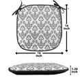 thumbnail image 5 of Baroque Chair Seating Cushion Set of 12, Simplistic Antique Ornament with Monochrome Design and Swirling Motifs, Seat Pads with Anti-slip Backing, 16"x16", Charcoal Grey and White, by Ambesonne, 5 of 7