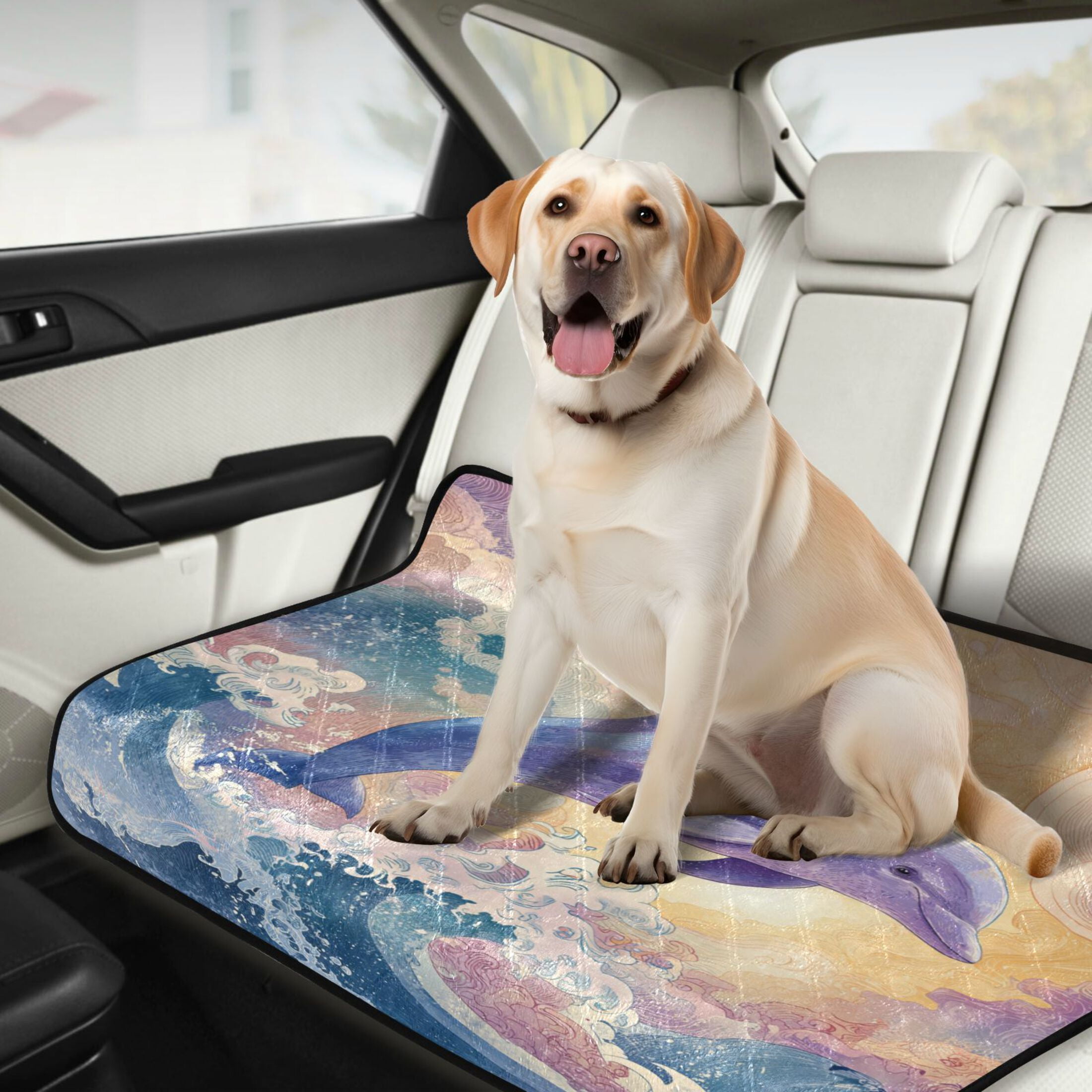 Qxltty Dolphin Cat litter Pads Pet Set of 2 Diaper Mats Center Anti-leakage Layer Absorbent Soft and Comfortable