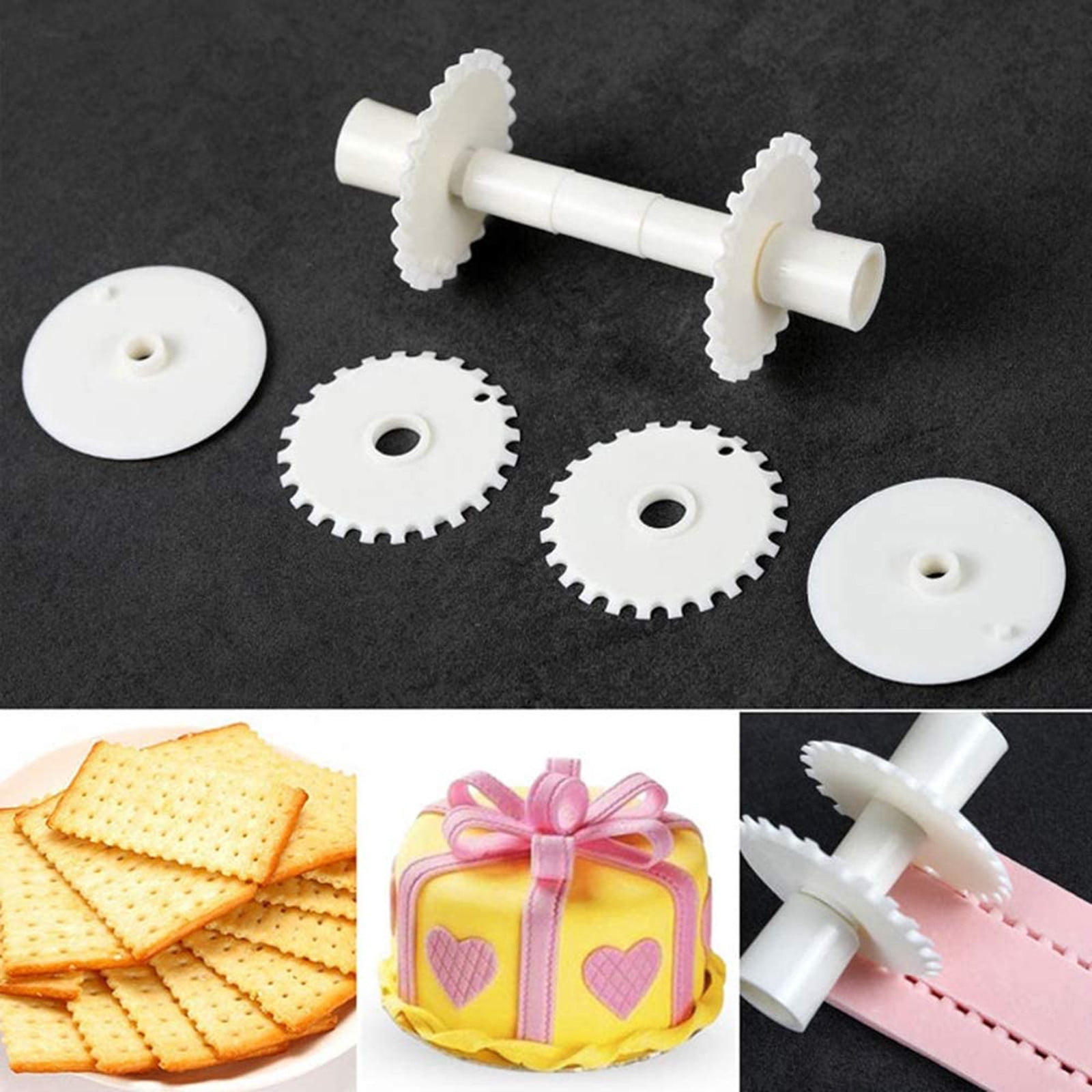 Fondant Strip Ribbon Cutter Sugarcraft Tool Cake Rolling Pin Embosser Ro`GA 